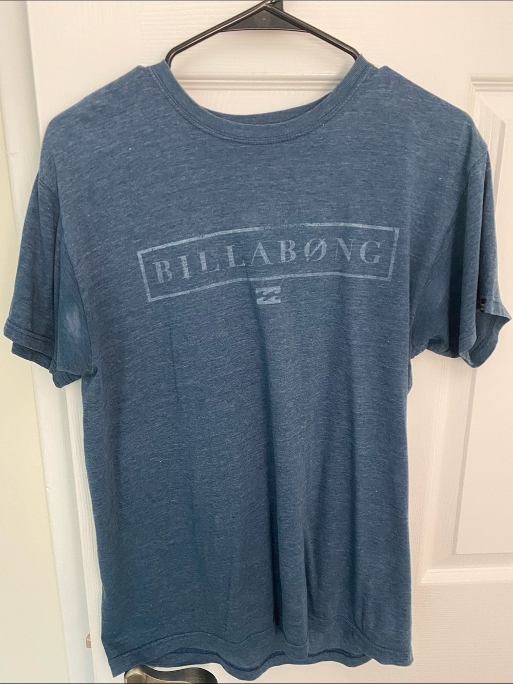 Billabong Men's Medium Heathered Navy Logo Tee